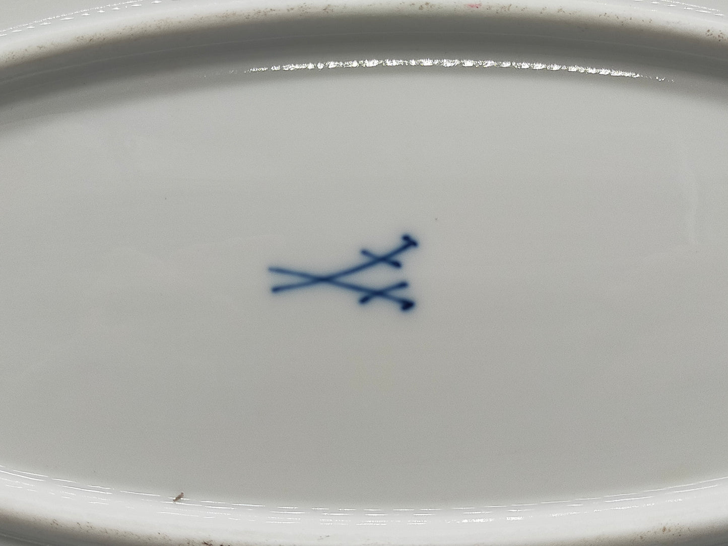 Edle Meissen Zwiebelmuster Servierplatte – Große ovale Porzellanplatte