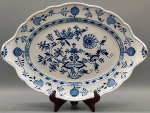 Meissen Zwiebelmuster Beilage Schale – Oval mit Handhaben Porzellan