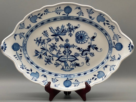 Meissen Zwiebelmuster Beilage Schale – Oval mit Handhaben Porzellan