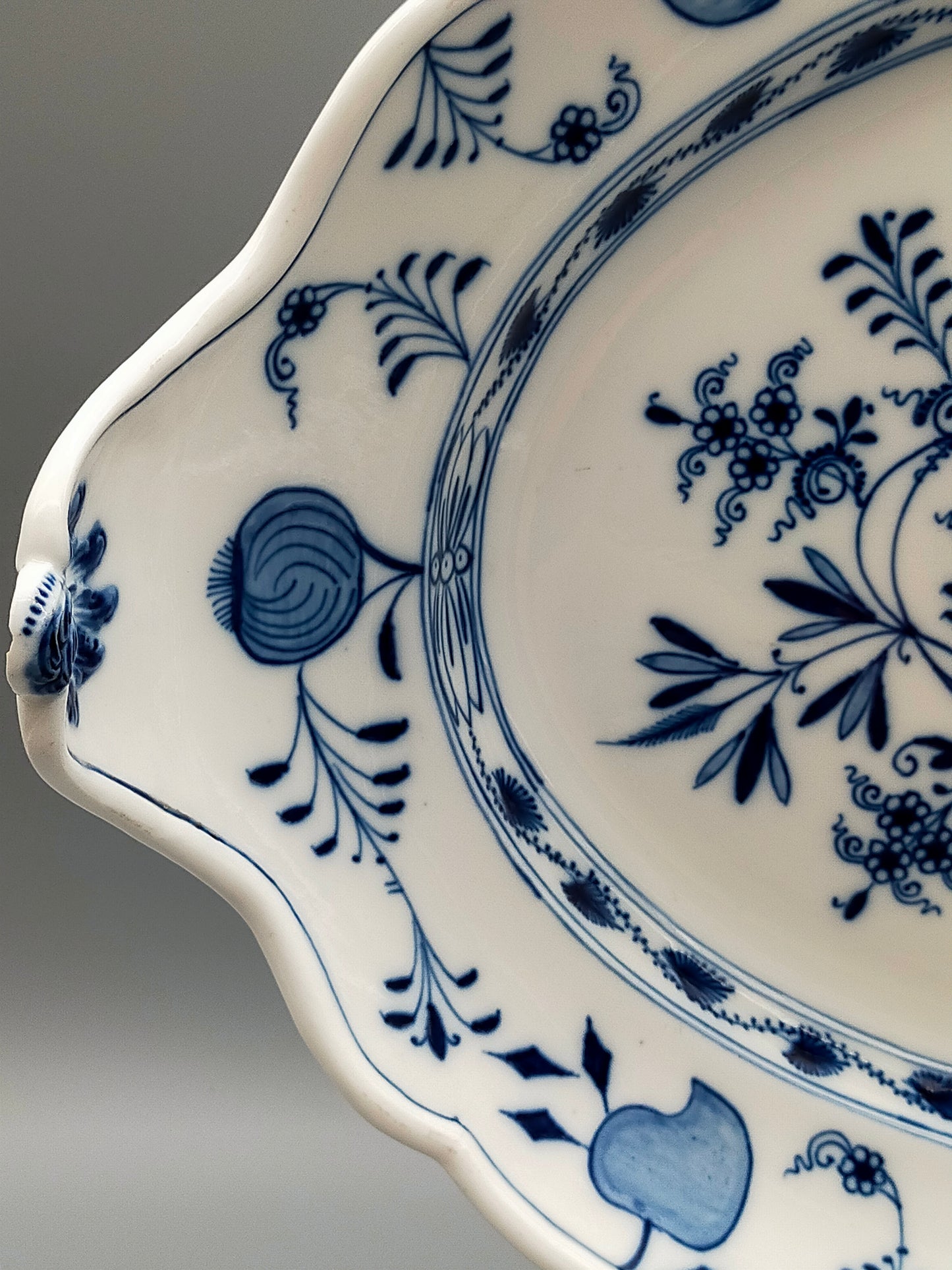 Meissen Zwiebelmuster Beilage Schale – Oval mit Handhaben Porzellan