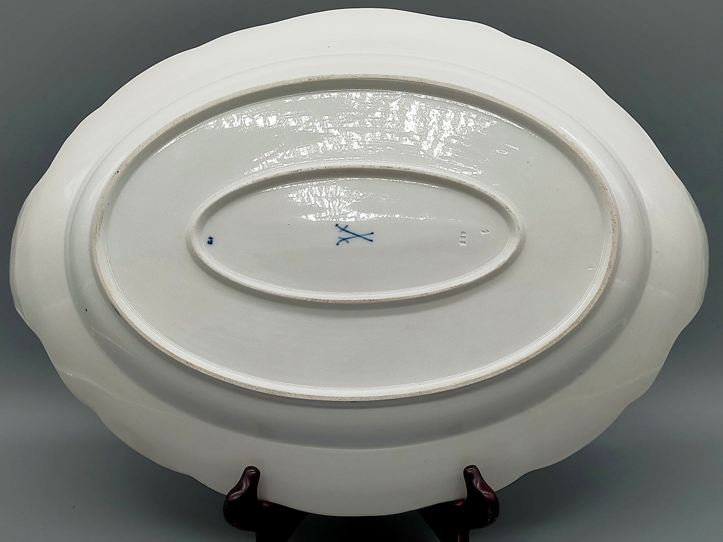 Meissen Zwiebelmuster Beilage Schale – Oval mit Handhaben Porzellan
