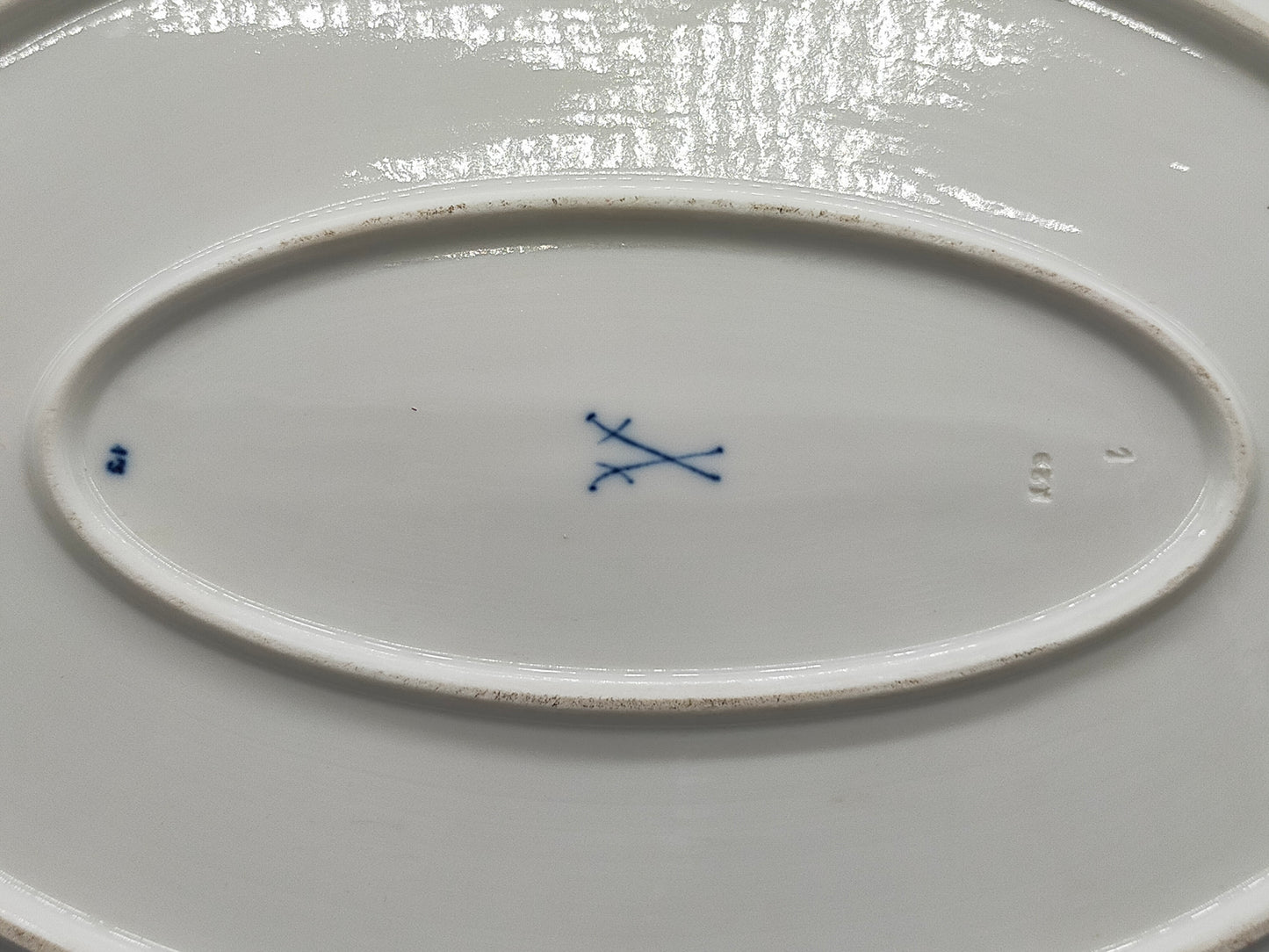Meissen Zwiebelmuster Beilage Schale – Oval mit Handhaben Porzellan