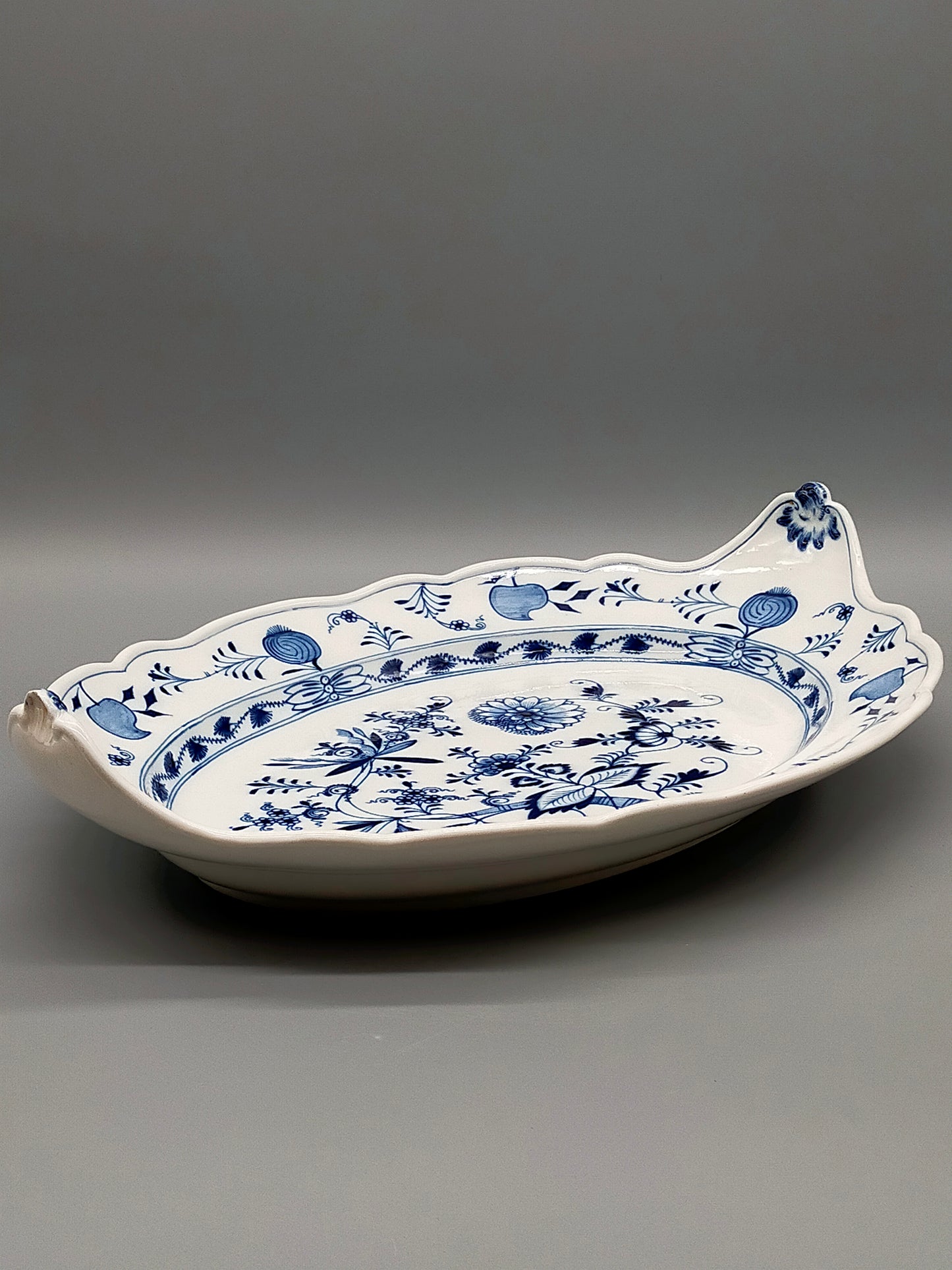 Meissen Zwiebelmuster Beilage Schale – Oval mit Handhaben Porzellan