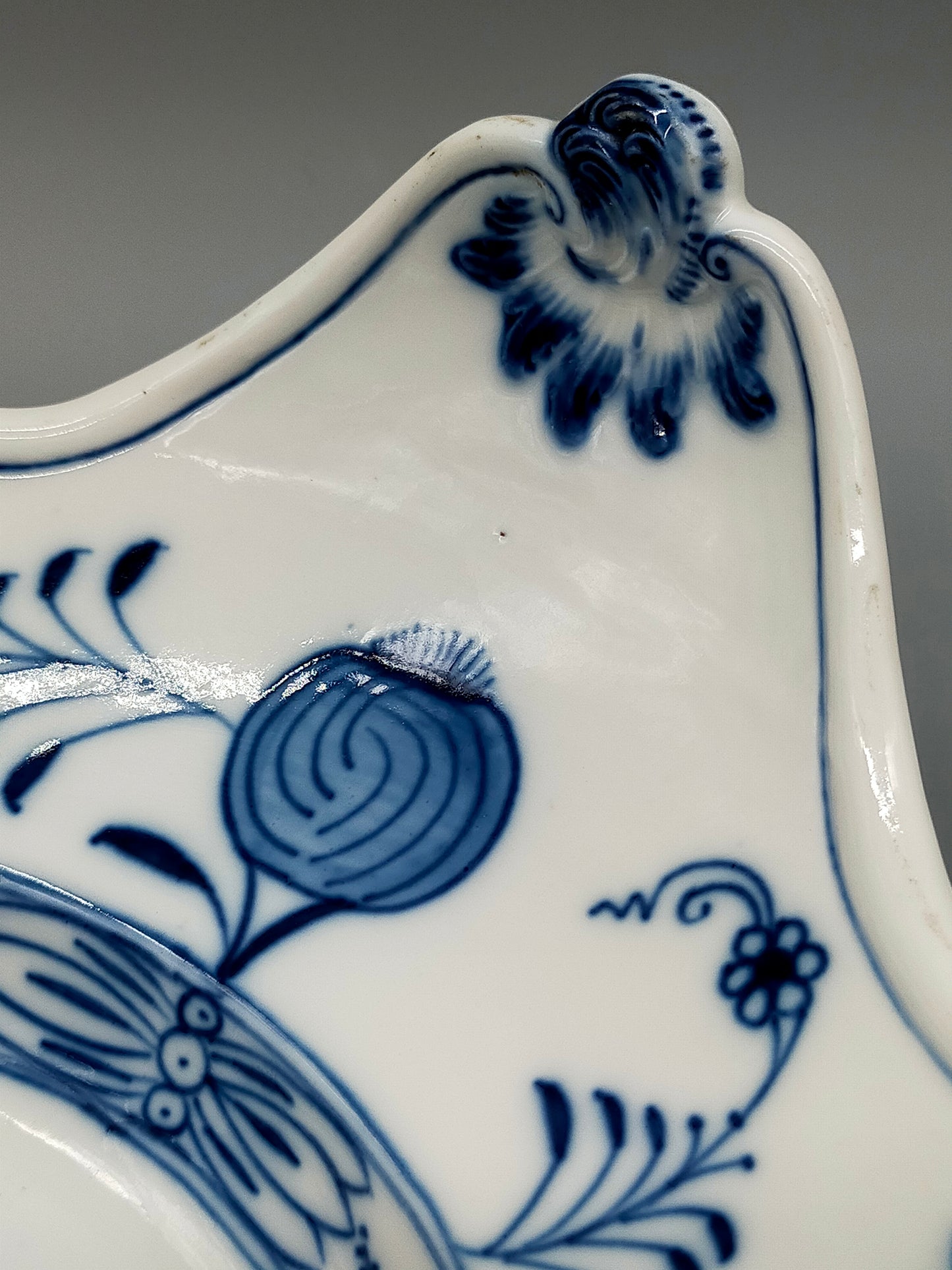 Meissen Zwiebelmuster Beilage Schale – Oval mit Handhaben Porzellan