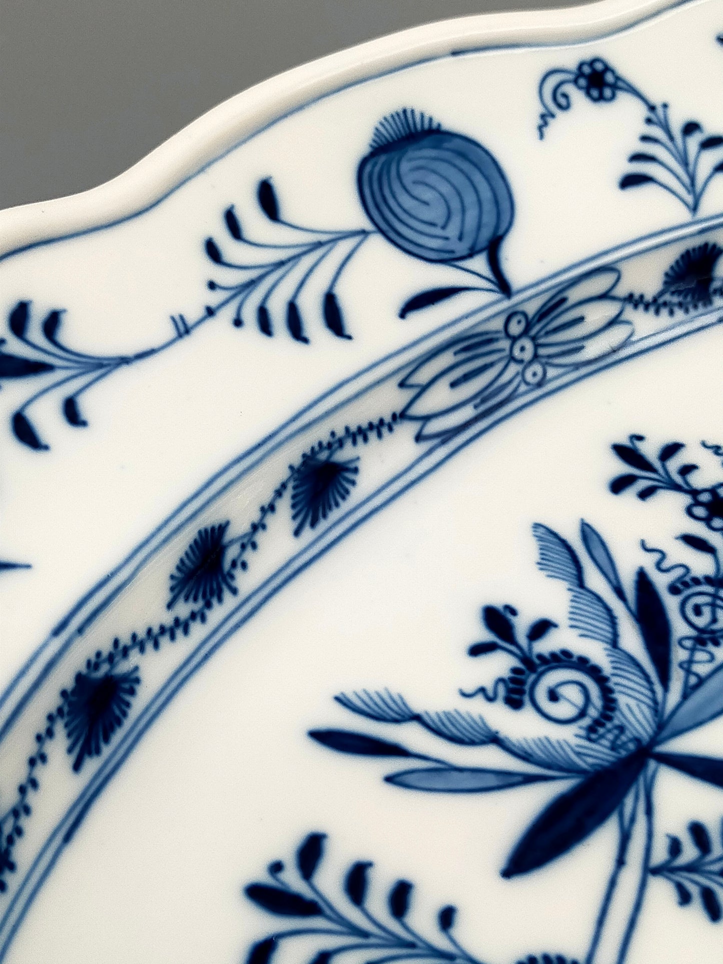 Meissen Zwiebelmuster Beilage Schale – Oval mit Handhaben Porzellan