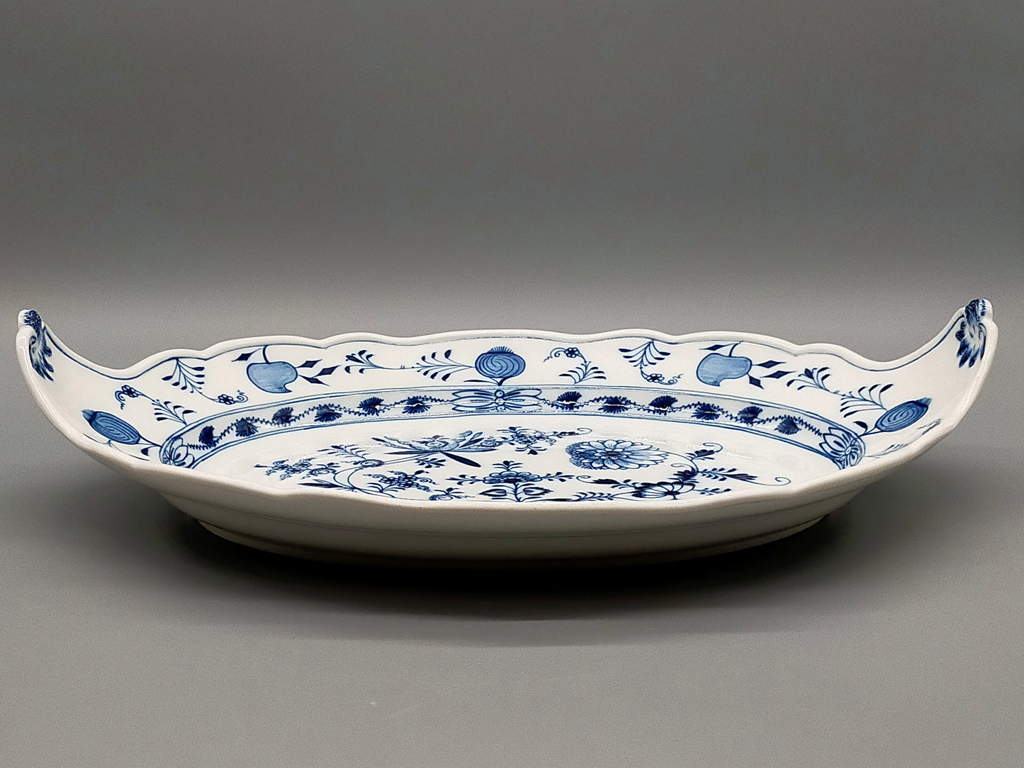 Meissen Zwiebelmuster Beilage Schale – Oval mit Handhaben Porzellan