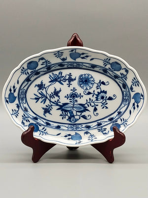 Edle Meissen Beilageplatte Oval Klassisches Zwiebelmuster Porzellan
