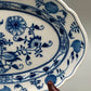 Edle Meissen Beilageplatte Oval  Zwiebelmuster Porzellan