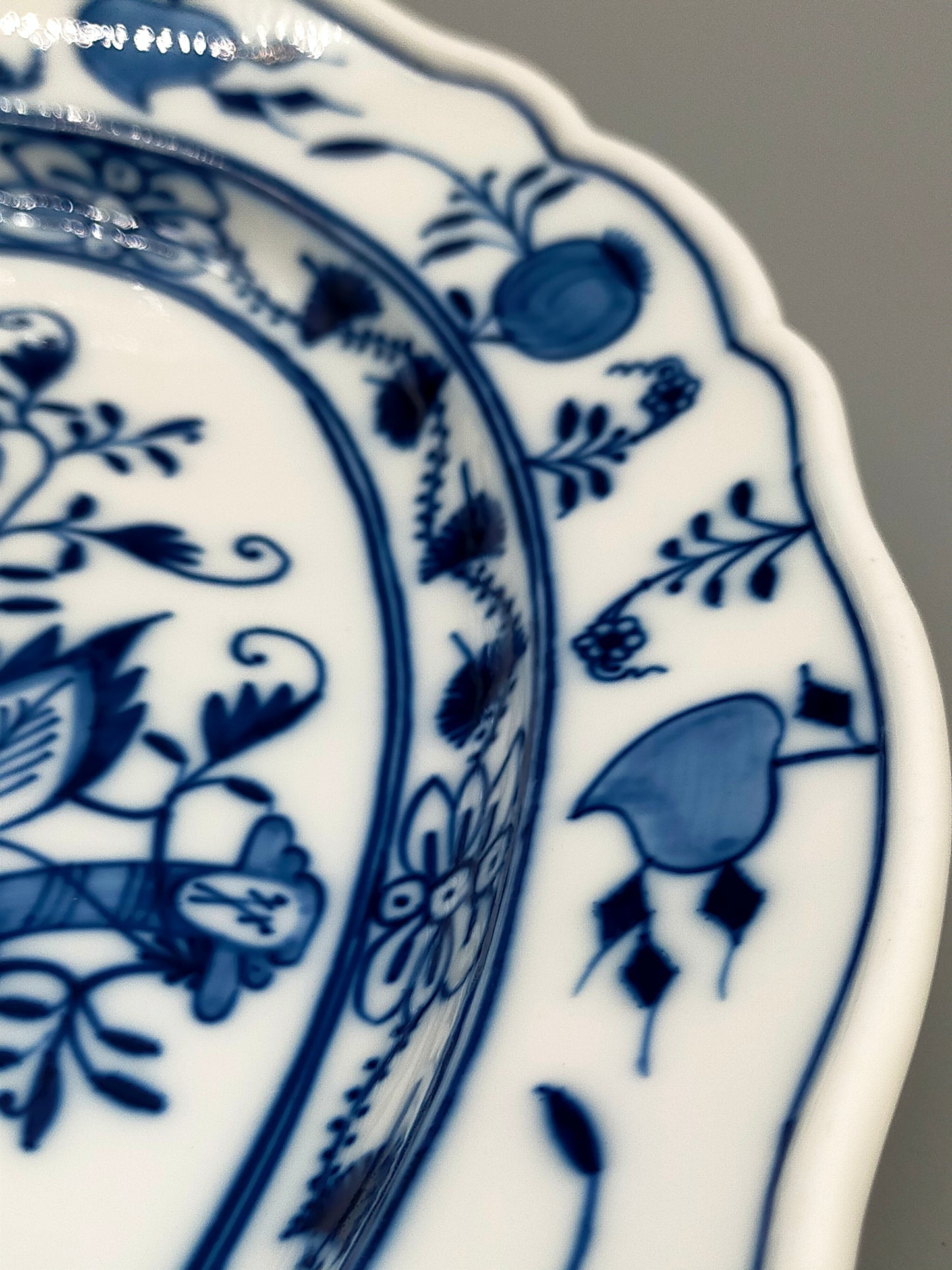 Edle Meissen Beilageplatte Oval  Zwiebelmuster Porzellan
