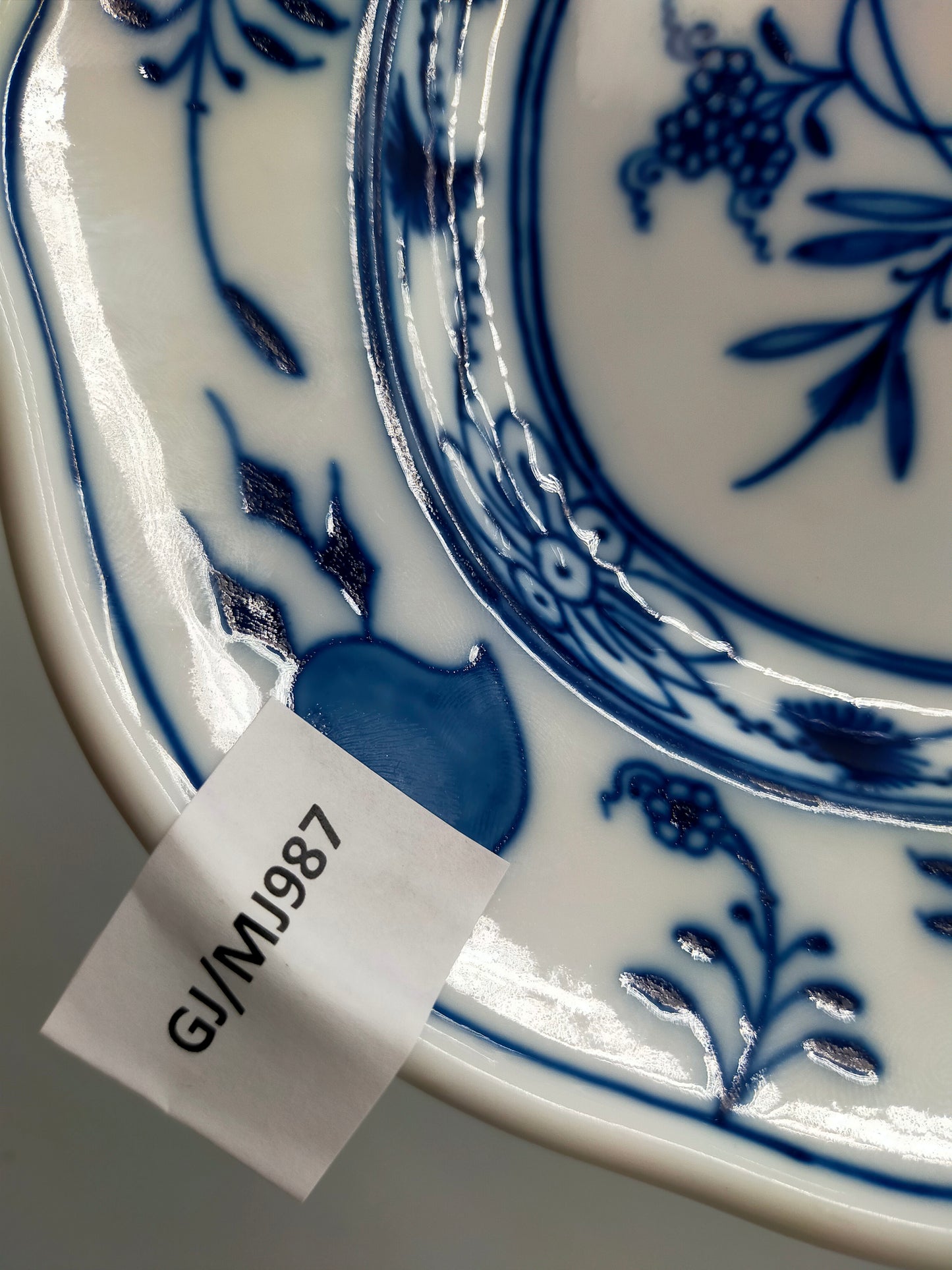 Edle Meissen Beilageplatte Oval  Zwiebelmuster Porzellan