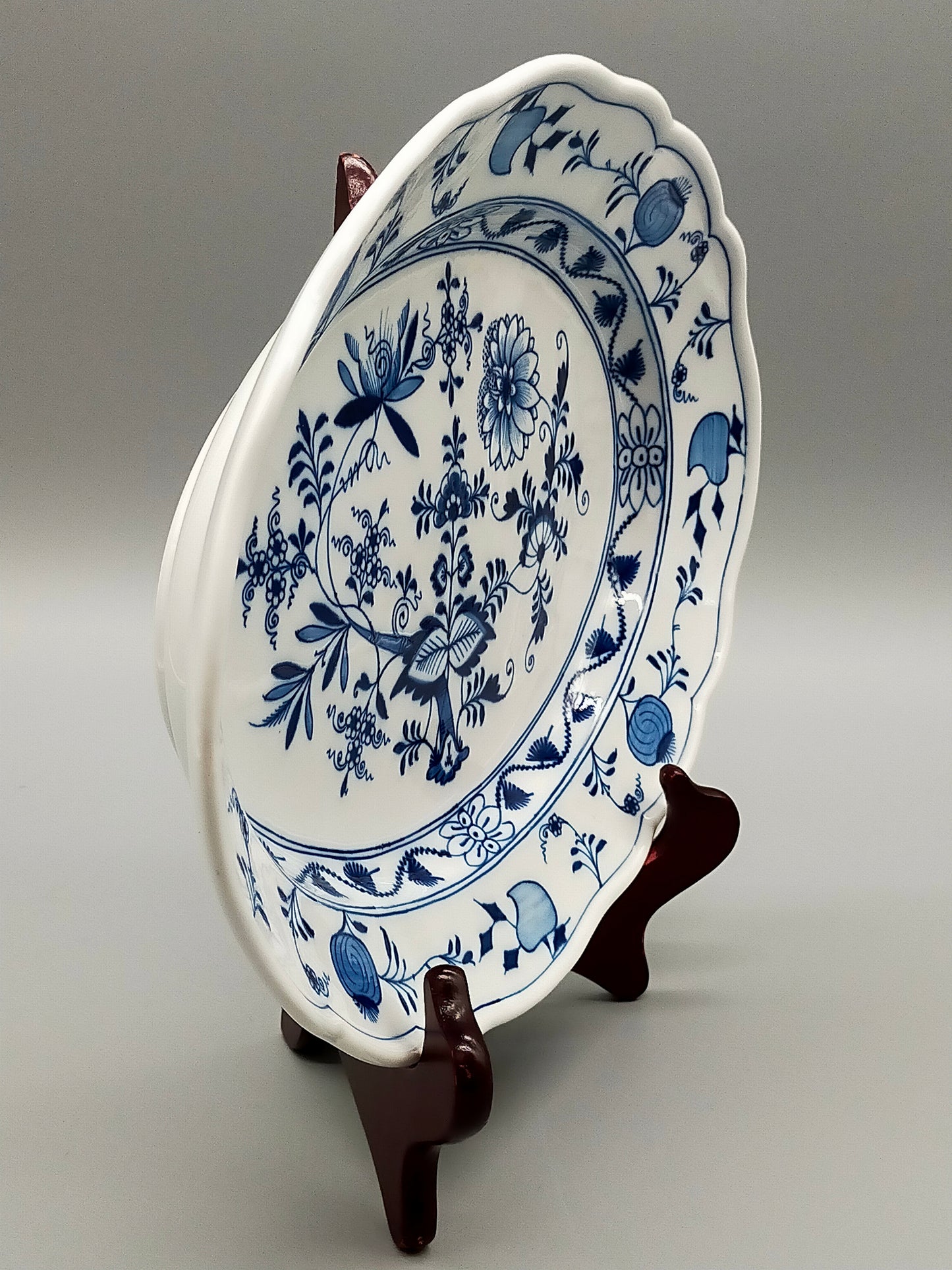 Klassisches Meissen Zwiebelmuster Ovaler Servierteller