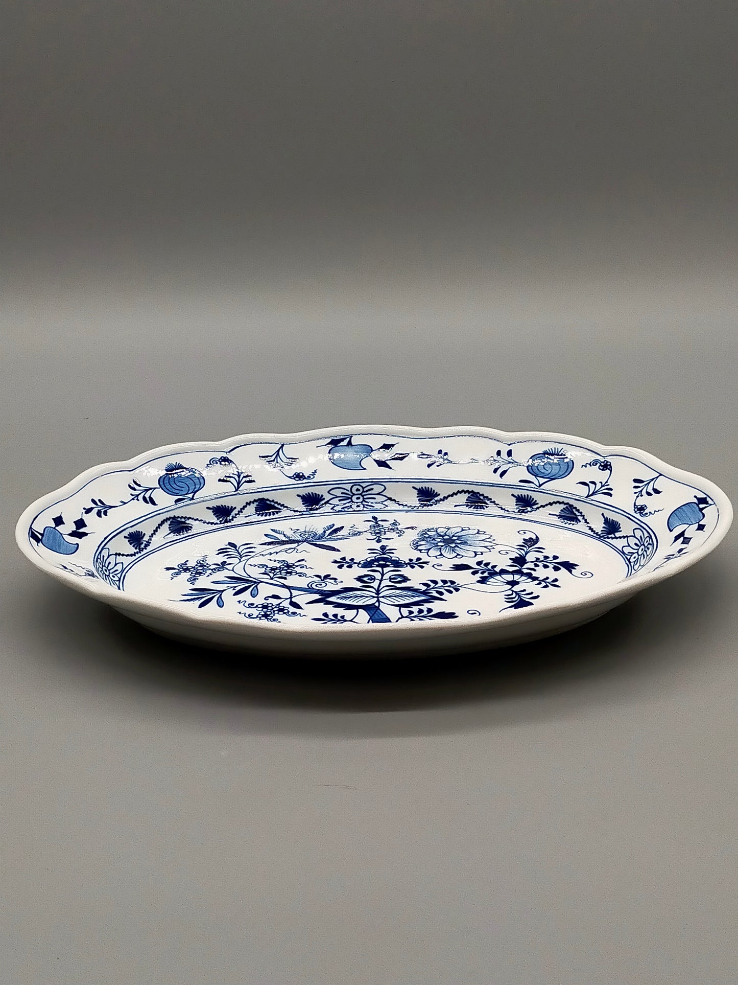 Klassisches Meissen Zwiebelmuster Ovaler Servierteller