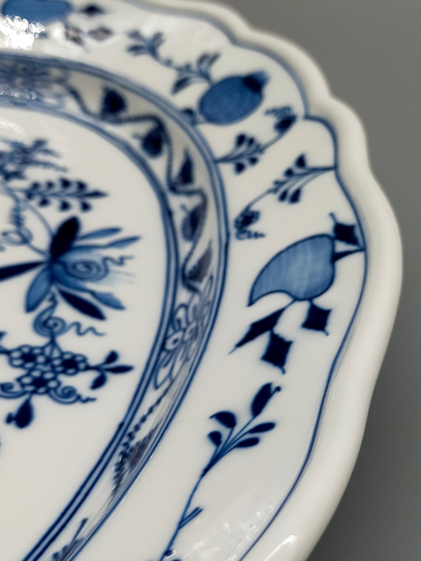 Klassisches Meissen Zwiebelmuster Ovaler Servierteller