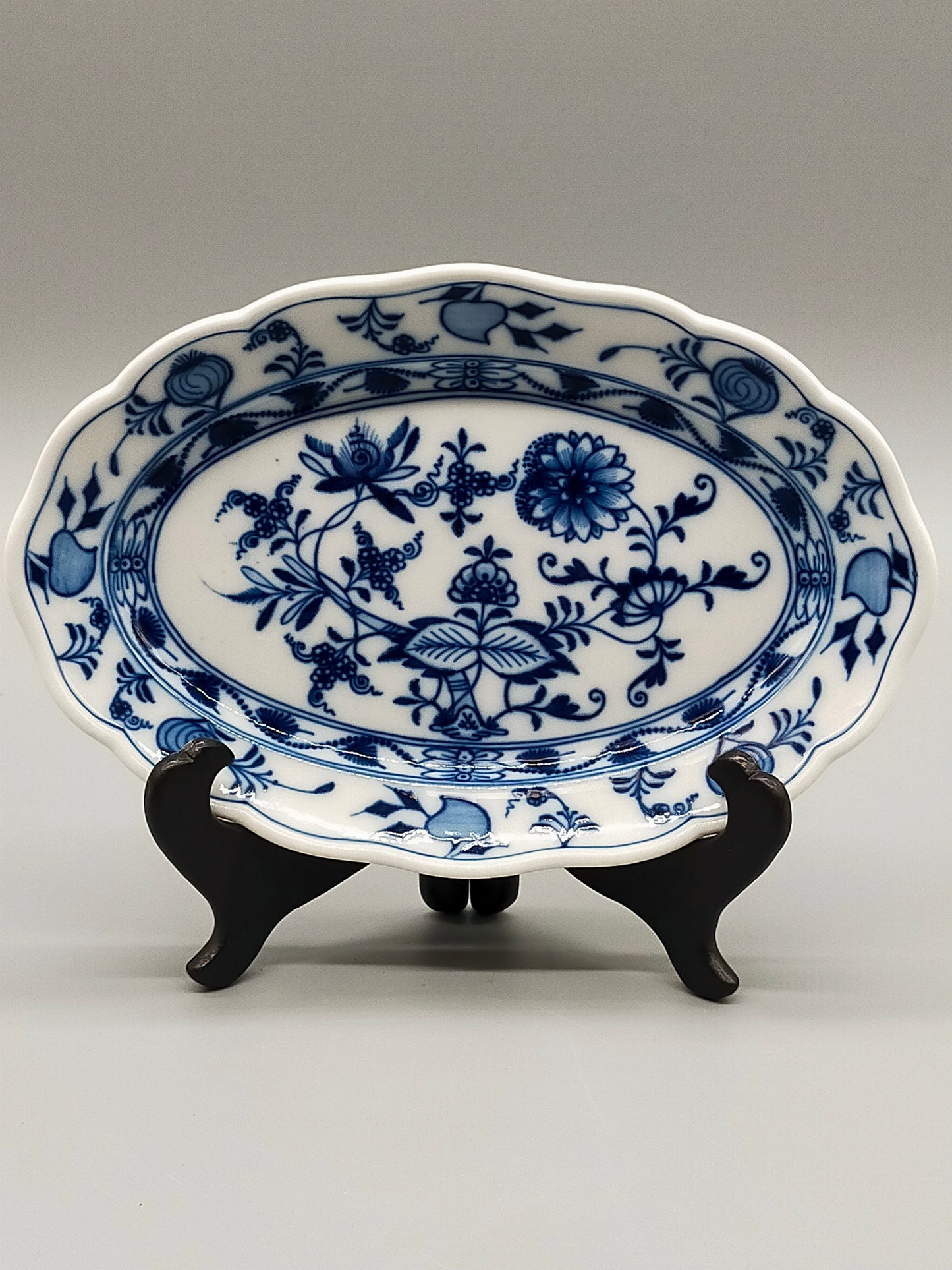 Elegante Meissen Porzellan Prunk Schale Zwiebelmuster oval