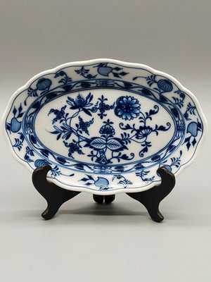 Elegante Meissen Porzellan Prunk Schale Zwiebelmuster oval