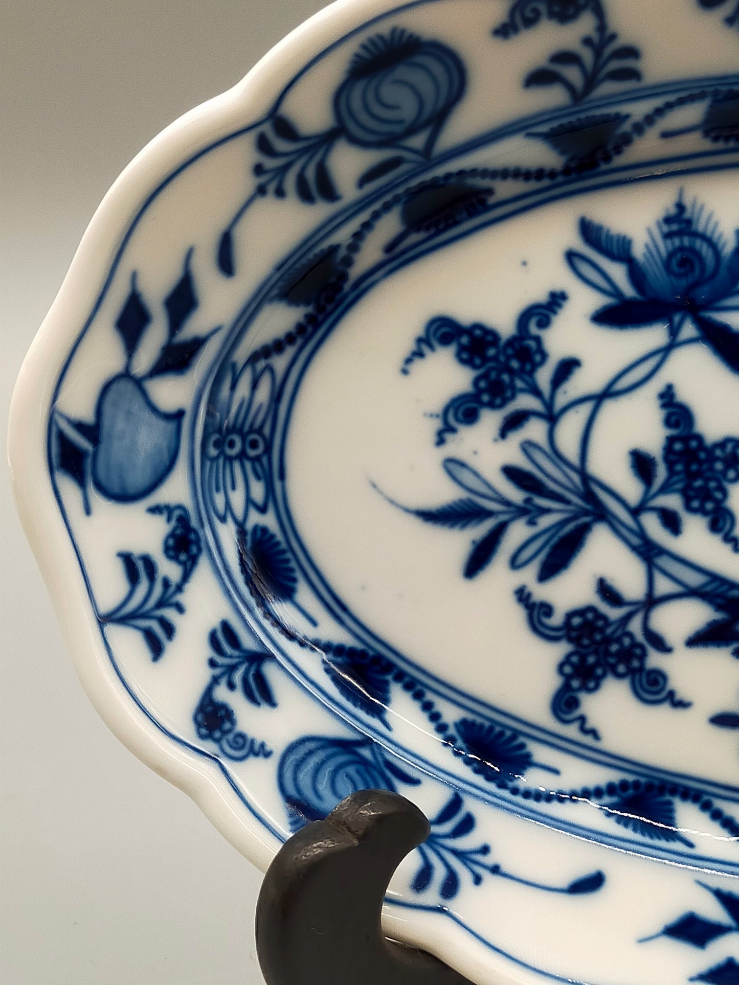 Elegante Meissen Porzellan Prunk Schale Zwiebelmuster oval