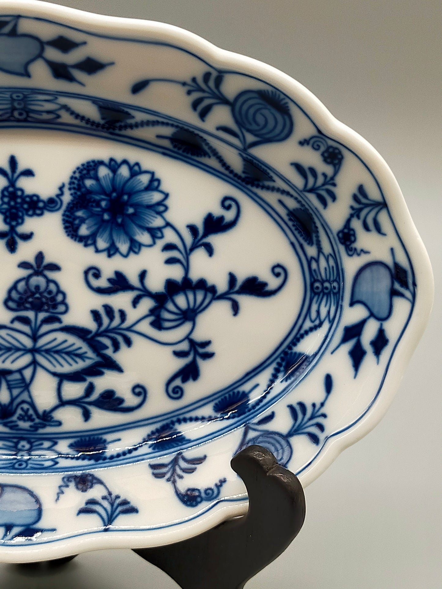 Elegante Meissen Porzellan Prunk Schale Zwiebelmuster oval