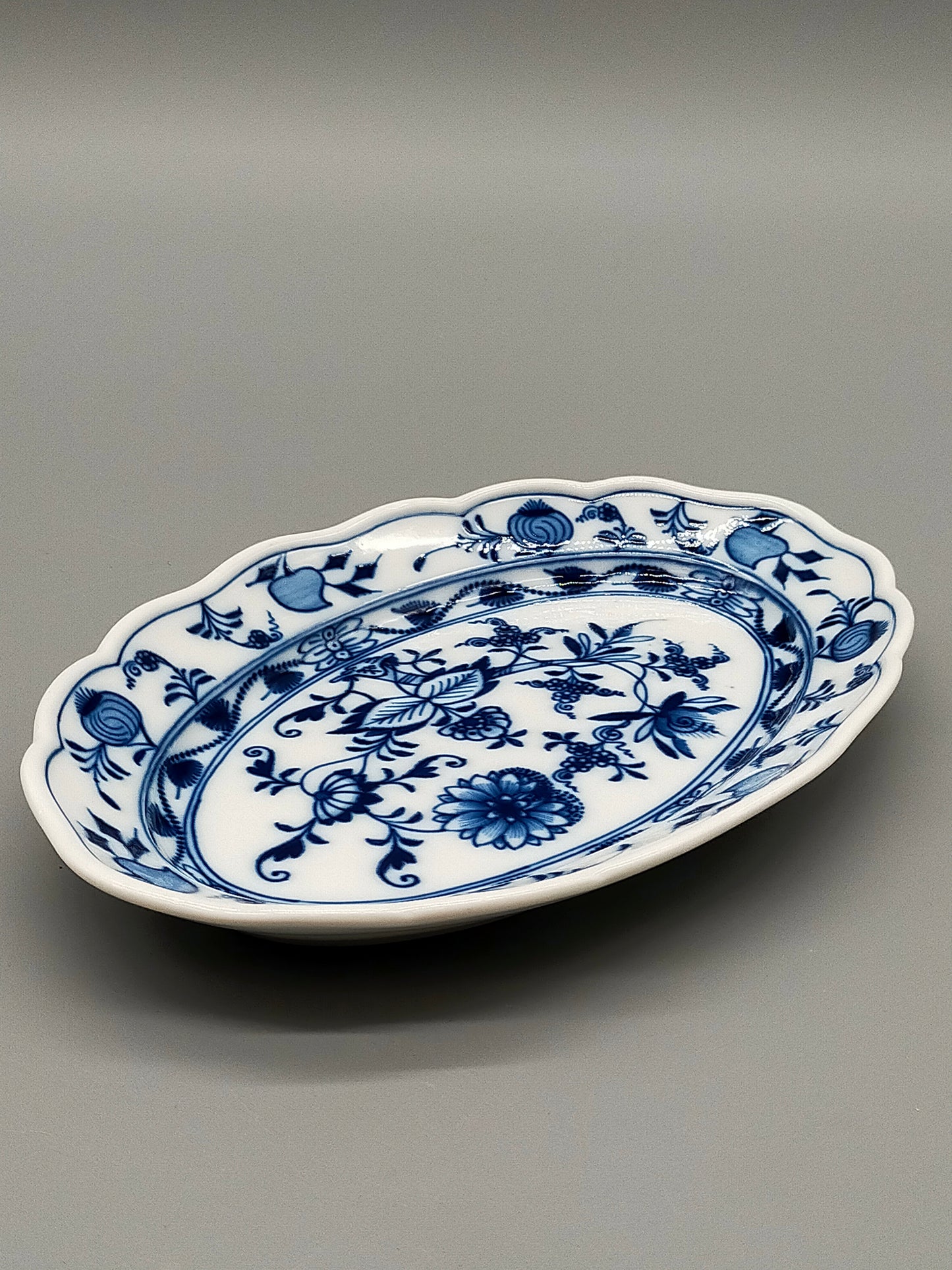 Elegante Meissen Porzellan Prunk Schale Zwiebelmuster oval