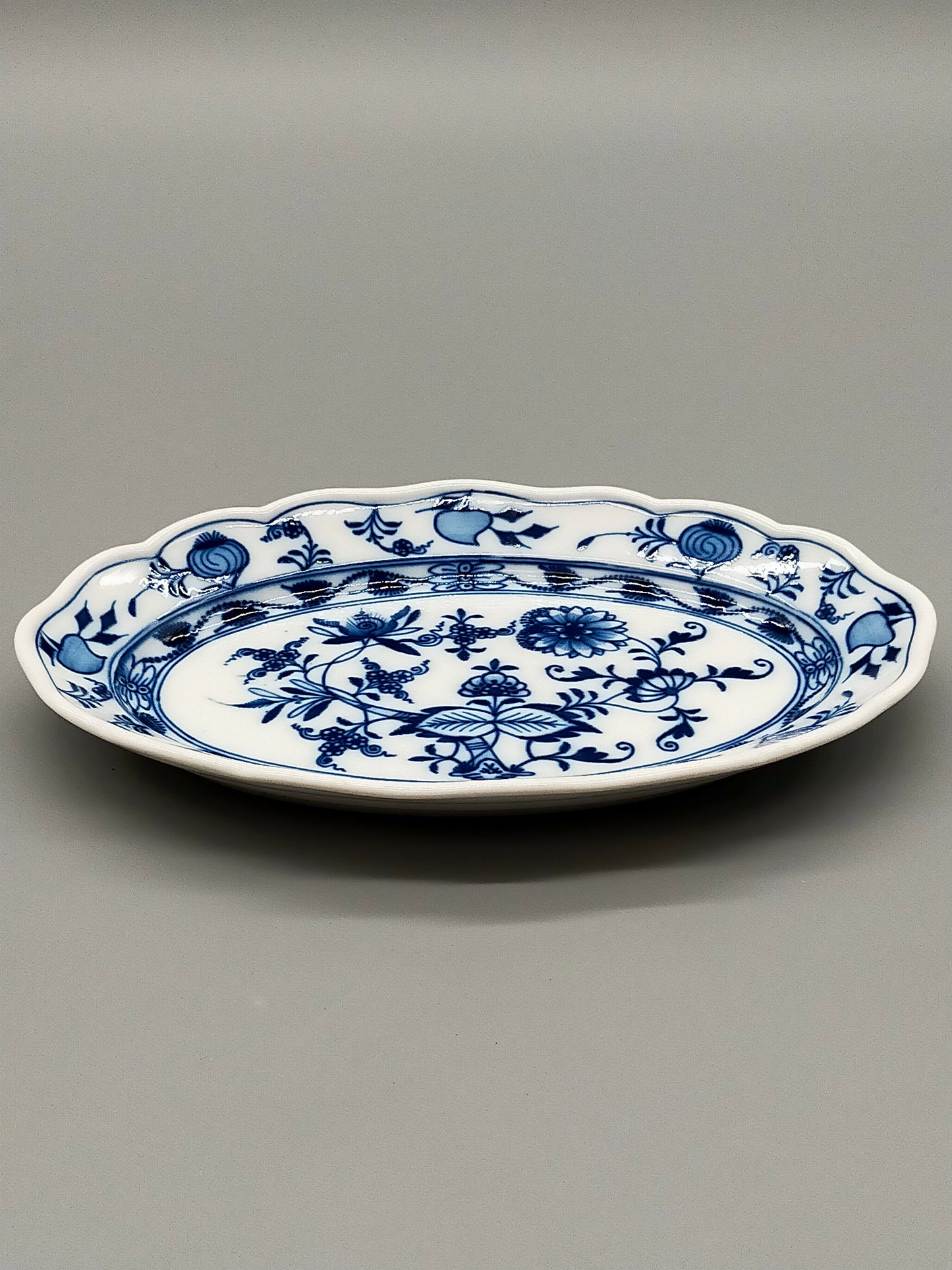 Elegante Meissen Porzellan Prunk Schale Zwiebelmuster oval