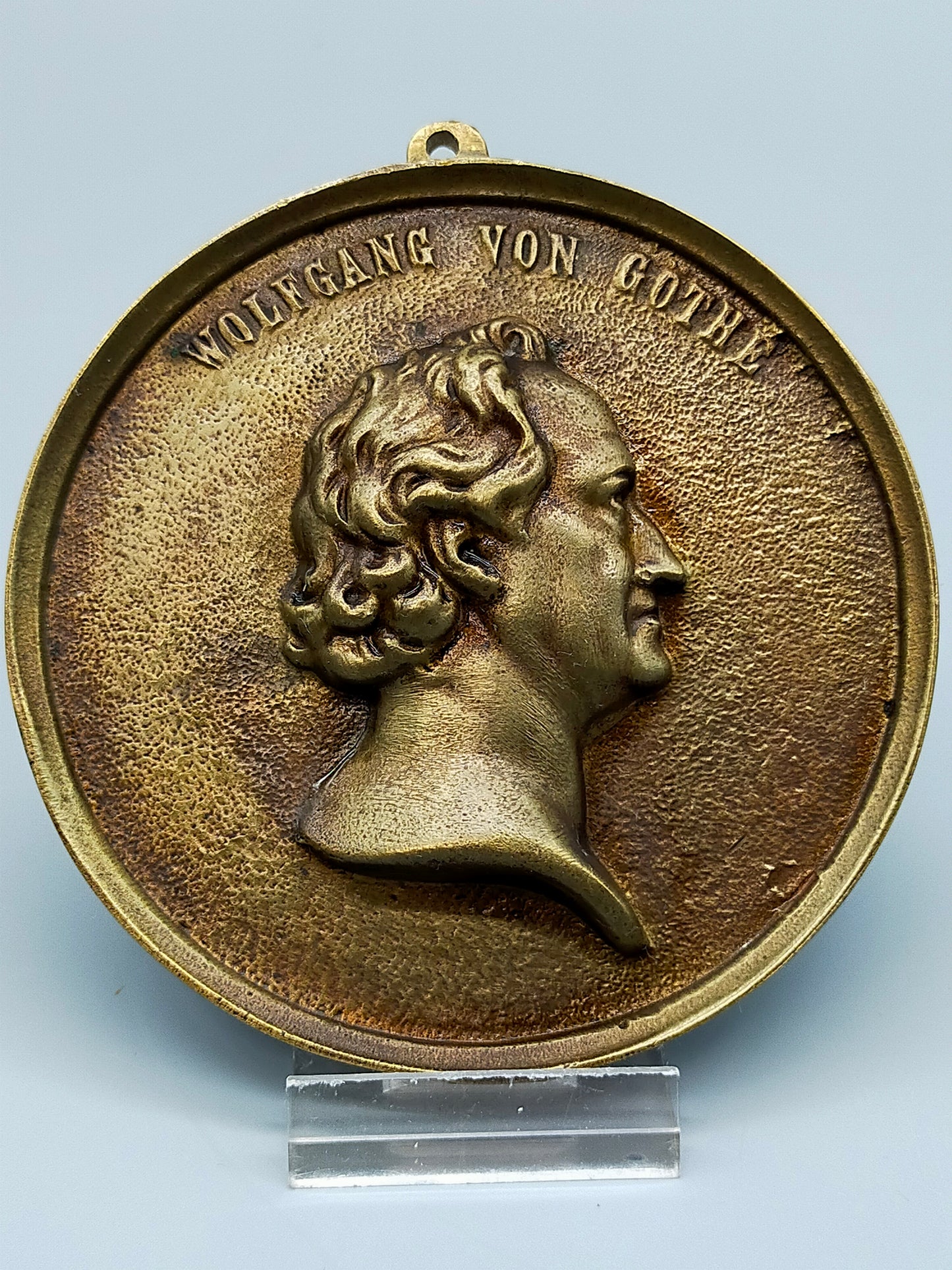 Antike Bronze Wandplakette – Johann Wolfgang von Goethe