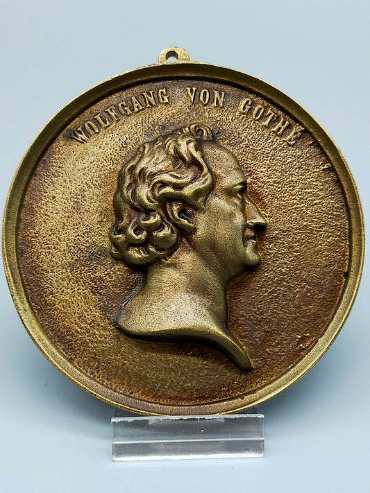 Antike Bronze Wandplakette – Johann Wolfgang von Goethe