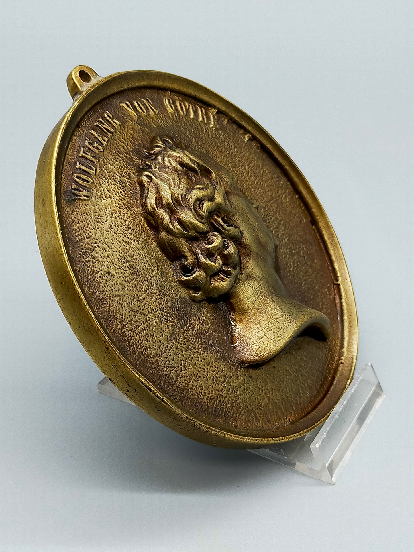 Antike Bronze Wandplakette – Johann Wolfgang von Goethe