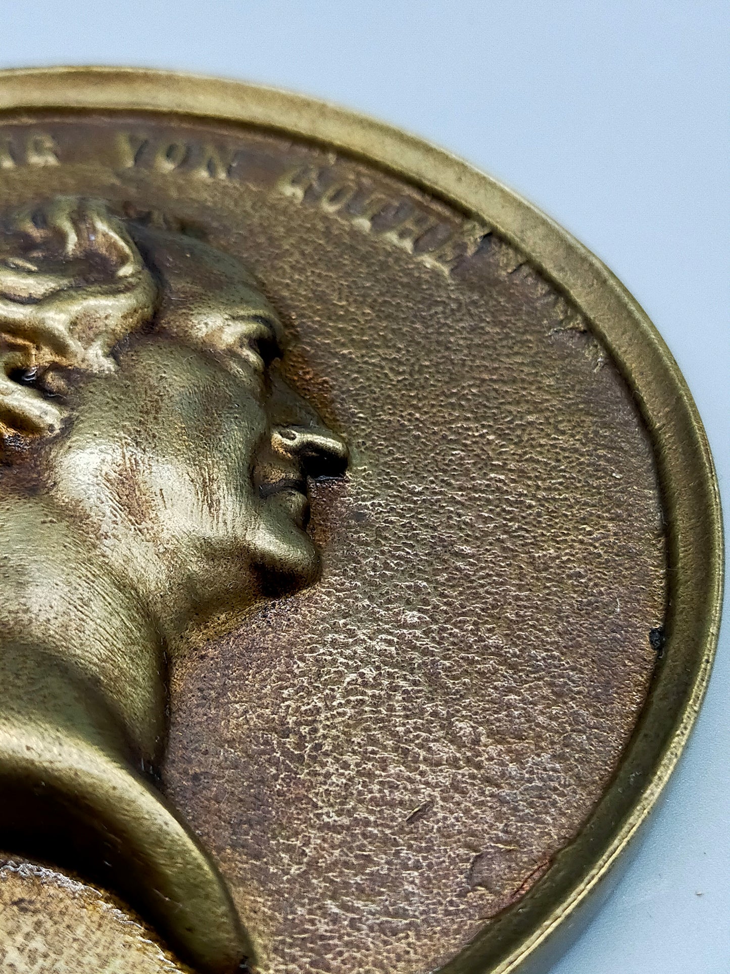 Antike Bronze Wandplakette – Johann Wolfgang von Goethe
