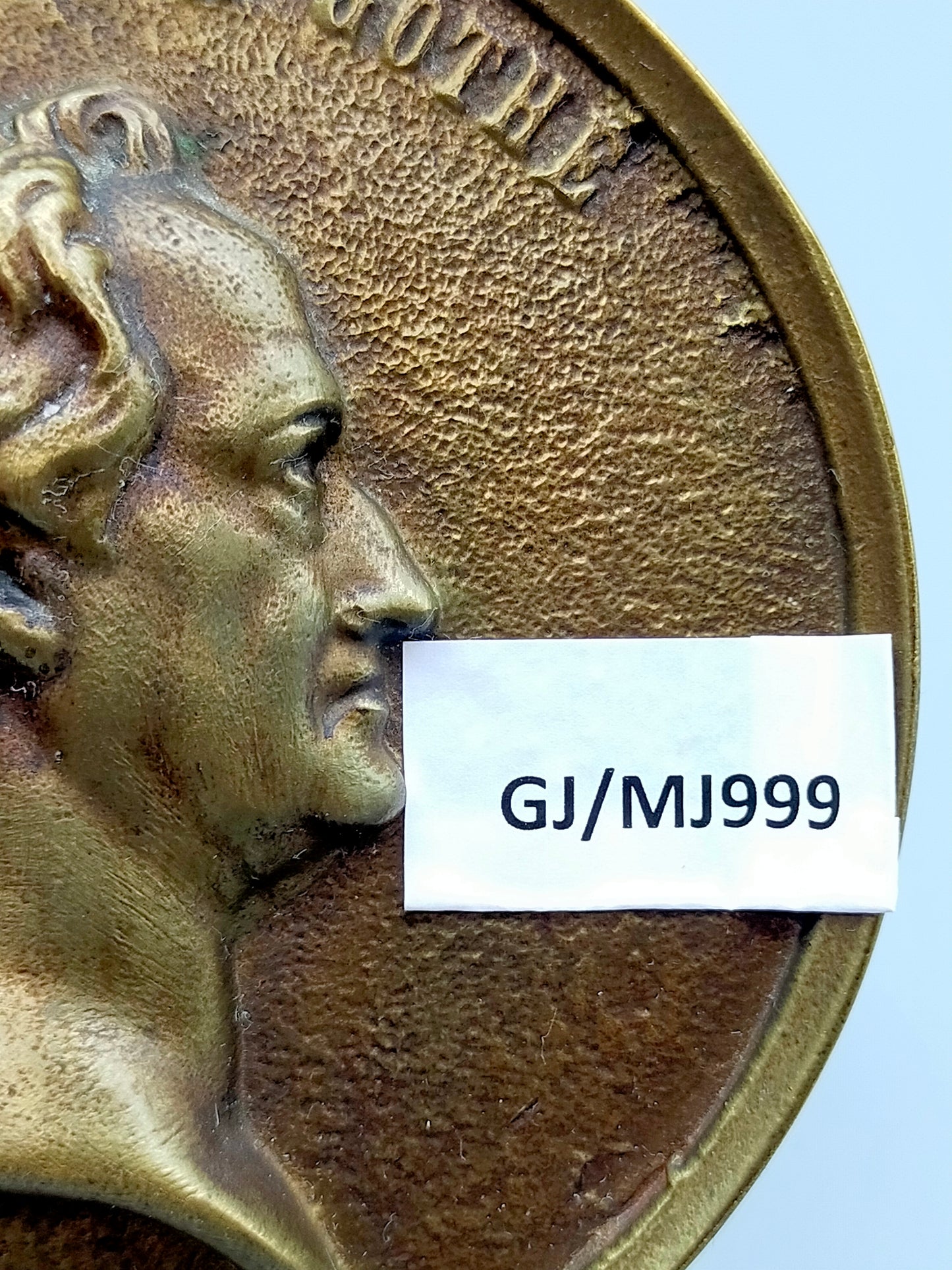 Antike Bronze Wandplakette – Johann Wolfgang von Goethe