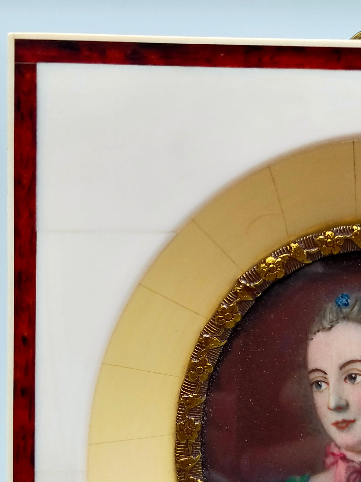 Französische Schule (XIX) Edles Miniatur Porträt einer Dame