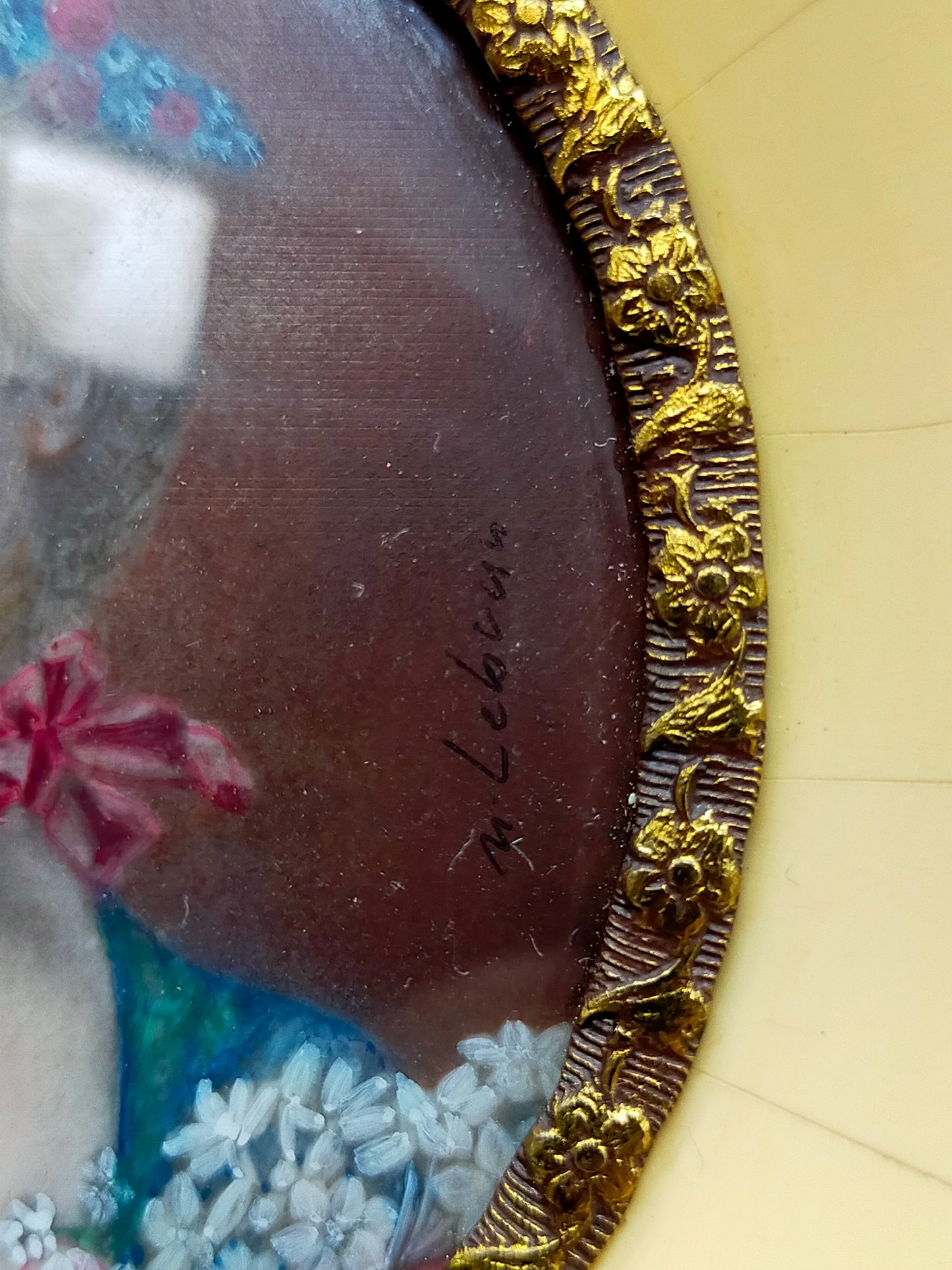 Französische Schule (XIX) Edles Miniatur Porträt einer Dame