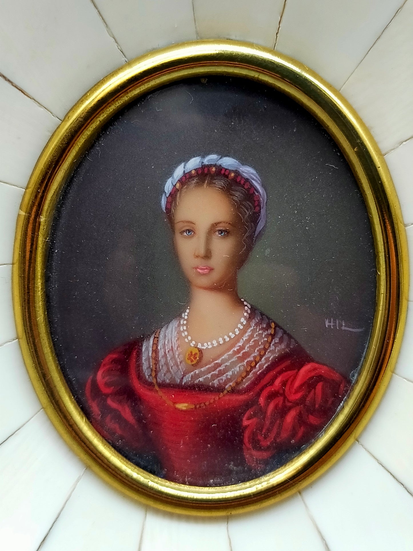 Porträt einer Dame der Panciatichi Familie Miniaturgemälde