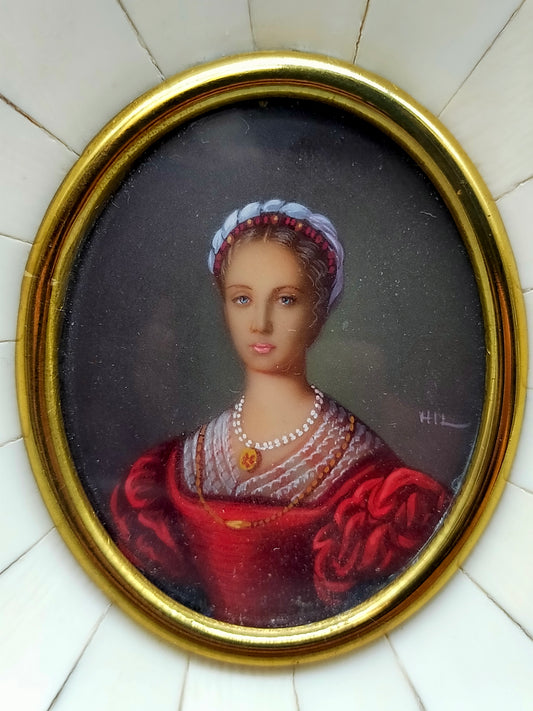 Porträt einer Dame der Panciatichi Familie Miniaturgemälde
