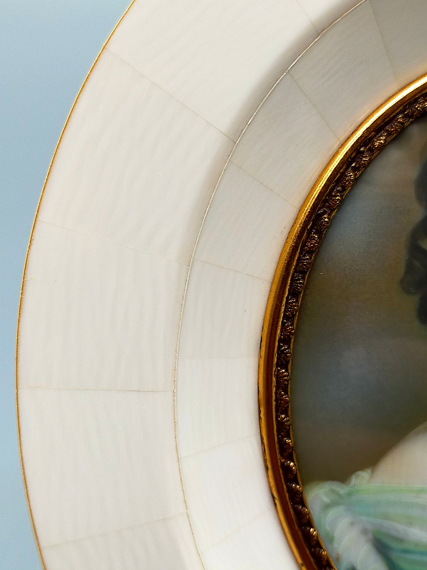 Miniatur Porträt Freifrau von Krüdener Handgemaltes Gemälde nach Stieler