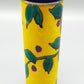 Stilvolle Keramik Zylinder Vase Farbenfrohes Design mit Blättermotiv