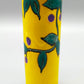 Stilvolle Keramik Zylinder Vase Farbenfrohes Design mit Blättermotiv