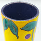 Stilvolle Keramik Zylinder Vase Farbenfrohes Design mit Blättermotiv