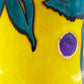 Stilvolle Keramik Zylinder Vase Farbenfrohes Design mit Blättermotiv