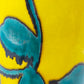 Stilvolle Keramik Zylinder Vase Farbenfrohes Design mit Blättermotiv