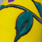 Stilvolle Keramik Zylinder Vase Farbenfrohes Design mit Blättermotiv