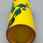 Stilvolle Keramik Zylinder Vase Farbenfrohes Design mit Blättermotiv