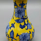 Klassische Keramik Vase in Gelb & Blau Florales Asiatisches Design