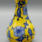 Klassische Keramik Vase in Gelb & Blau Florales Asiatisches Design