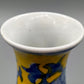 Klassische Keramik Vase in Gelb & Blau Florales Asiatisches Design