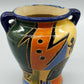 Bunte Keramik Vase mit Henkeln Abstraktes Design im Picasso-Stil