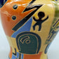 Bunte Keramik Vase mit Henkeln Abstraktes Design im Picasso-Stil