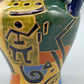 Bunte Keramik Vase mit Henkeln Abstraktes Design im Picasso-Stil