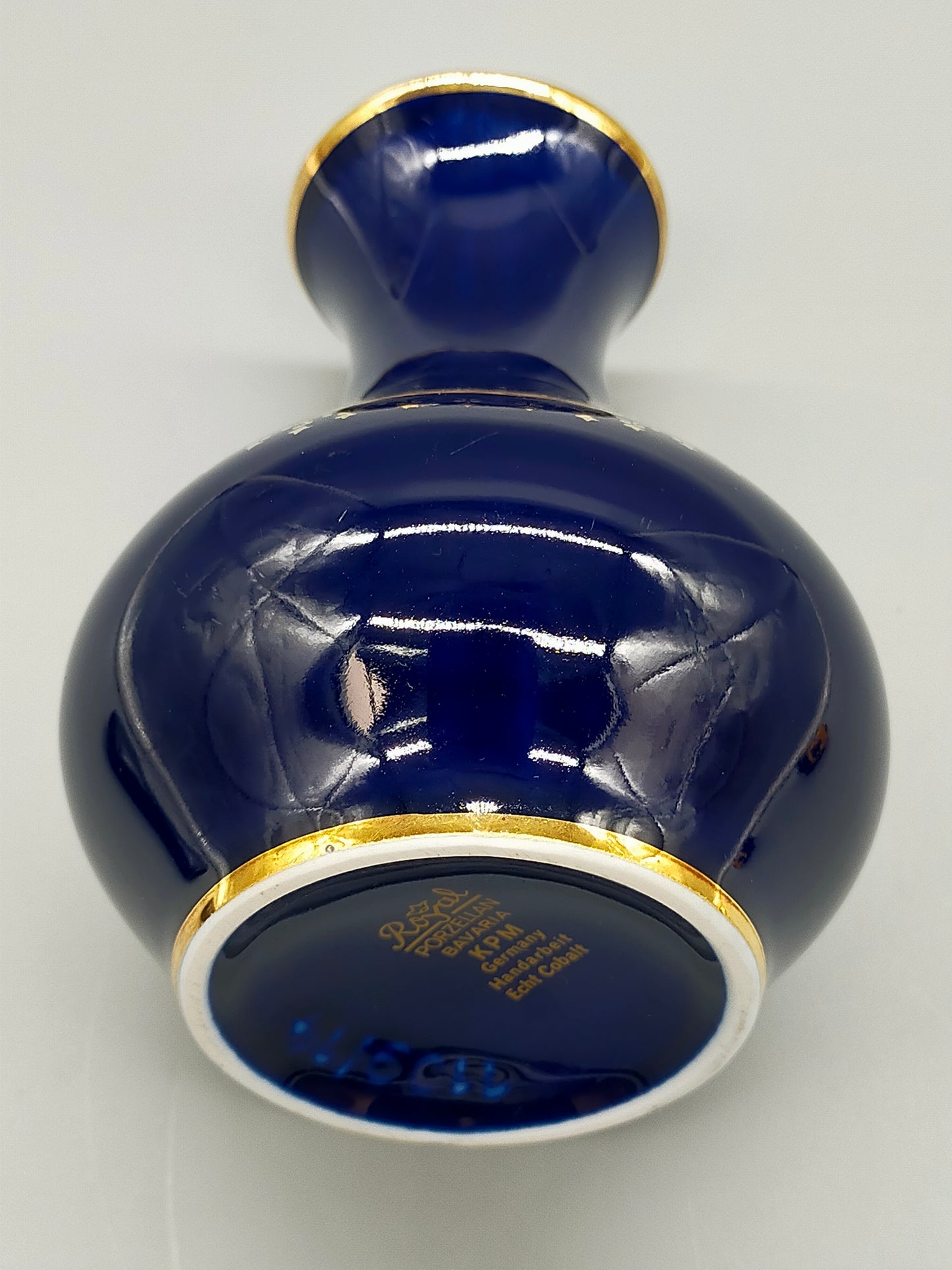 KPM Royal Bavaria Vase Echt Cobalt – Elegante Porzellan Vase mit Golddekor
