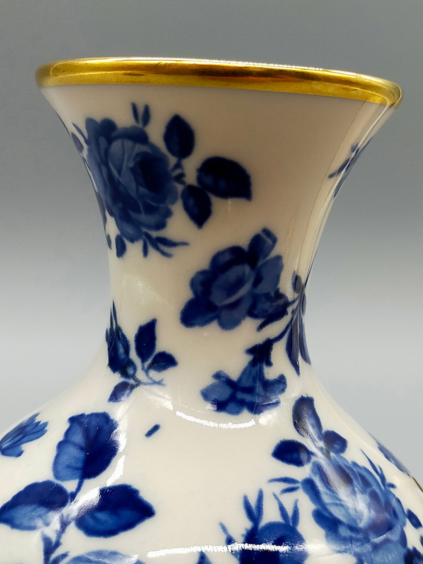 Elegantes Kronach Porzellan Vasen Set Delft Blau Weiß Dekor