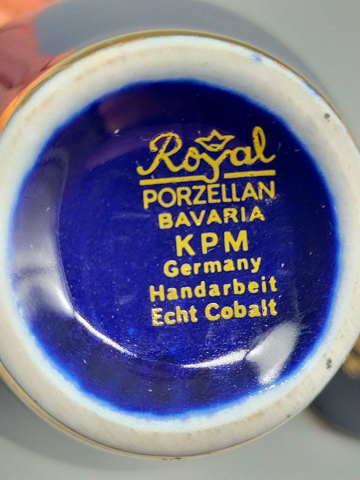 Royal KPM Porcellan Bavaria Deckelvasen Echt Cobalt mit Golddekor