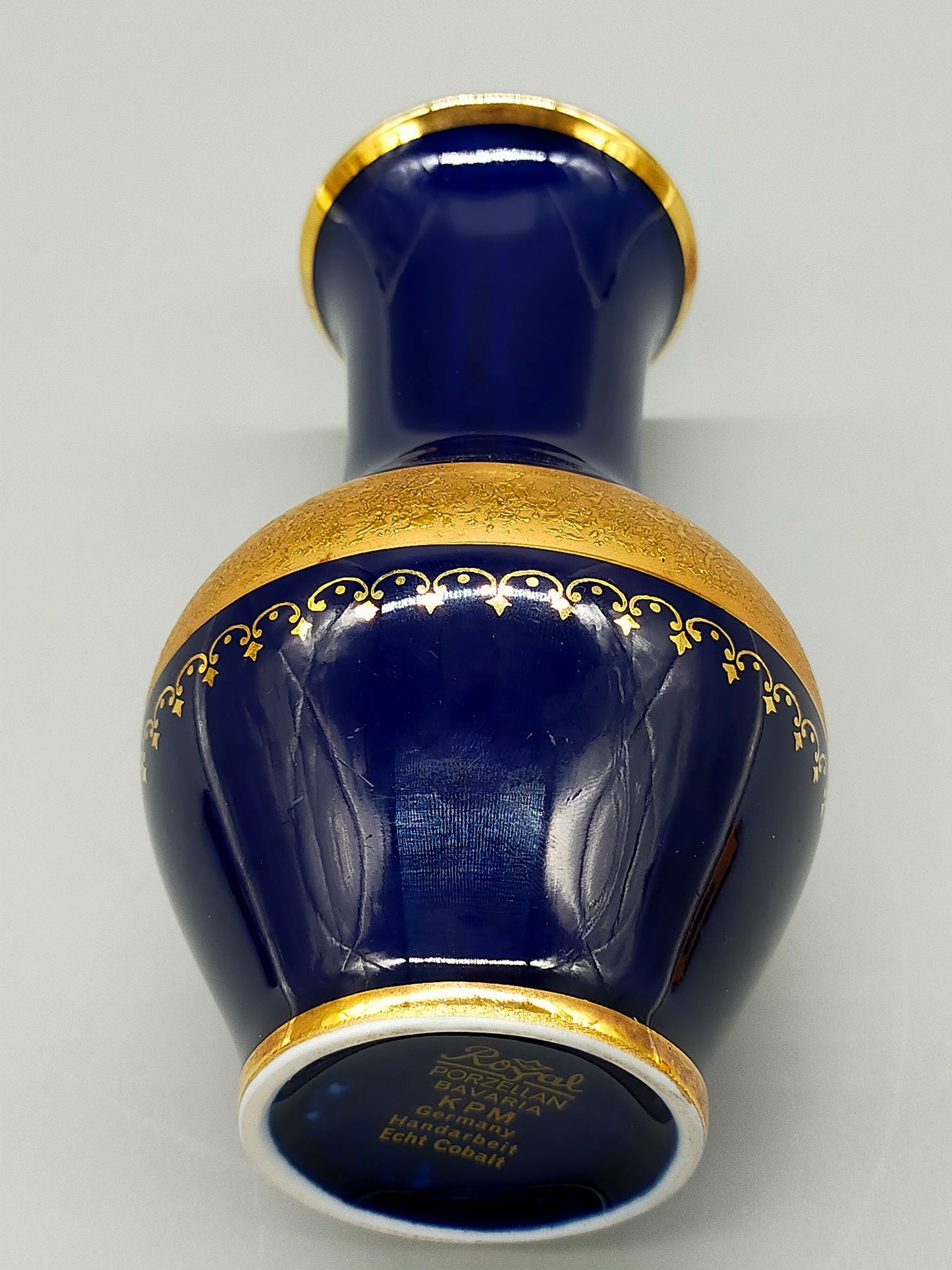 Edle Royal KPM Bavaria Echt Cobalt Vase – Elegantes Golddekor